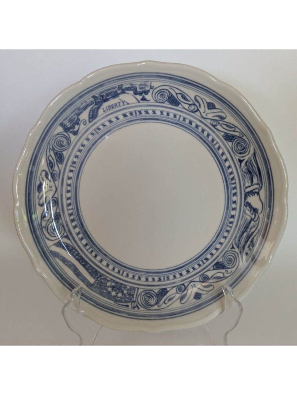 Syracuse China Liberty Blue Plate Scalloped Edge Decorative Ceramic USA Vintage